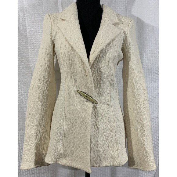 Armani Collezioni Winter White Blazer Womens 8 /10 Wool Blend - Picture 1 of 9